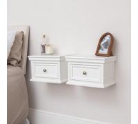 Melody Maison Pair Of White Wall Mounted Bedside Tables - Daventry White Range