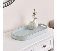 Melody Maison Pale Blue Oblong Scalloped Tray - 50Cm
