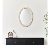Melody Maison Pale Pink Oval Velvet Framed Wall Mirror 50Cm X 70Cm