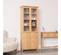 Melody Maison Pale Wood Curved Display Cabinet - Austin Wood Range in Brown Melody Maison Brown