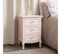 Melody Maison Pink 3 Drawer Bedside Table - Sophia Pink Range in Pale Pink Melody Maison Pale Pink