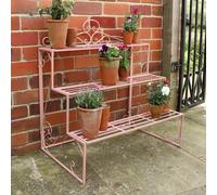 Melody Maison Pink Metal Three Tier Plant Stand