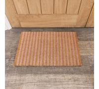 Melody Maison Pink & Natural Stripe Print Coir Door Mat