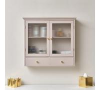 Melody Maison Pink Reeded Glass Wall Cabinet With Drawers