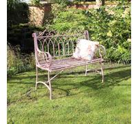 Melody Maison Pink Vintage Metal Garden Bench