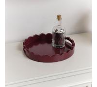 Melody Maison Plum Red Round Scalloped Tray 30Cm