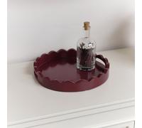 Melody Maison Plum Red Round Scalloped Tray 30cm Melody Maison Red