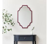 Melody Maison Raspberry Red Geometric Framed Wall Mirror 80Cm X 50Cm
