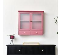Melody Maison Raspberry Red Reeded Glass Wall Cabinet With Drawers