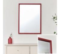 Melody Maison Rectangle Brick Red Bobbin Bobble Wall Mirror 62Cm X 82Cm