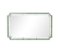 Melody Maison Rectangle Green Glass Art Deco Wall Mirror 60cm X 100cm | Size: 60 cm X 100 cm Melody Maison Green 60 cm X 100 cm