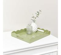 Melody Maison Rectangle Olive Green Scalloped Tray