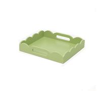 Melody Maison Rectangle Olive Green Scalloped Tray Melody Maison Green