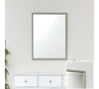Melody Maison Rectangle Sage Green Bobbin Bobble Wall Mirror 62Cm X 82Cm