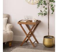 Melody Maison Rectangular Wooden Butler's Tray Style Side Table - Ashwell Range in Brown Melody Maison Brown