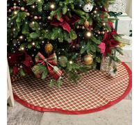 Melody Maison Red Checked Print Christmas Tree Skirt - 120Cm