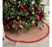 Melody Maison Red Checked Print Christmas Tree Skirt - 120cm Melody Maison Red