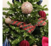 Melody Maison Red & Green Tartan Ruffle Christmas Tree Ribbon - 270cm (2.7m / 106.3') Melody Maison Red
