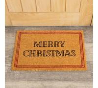 Melody Maison Red & Natural Coir “Merry Christmas" Door Mat - 40cm X 60cm | Size: 40 cm X 60 cm Melody Maison Red 40 cm X 60 cm