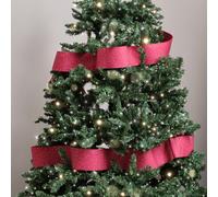 Melody Maison Red Polka Dot Detailed Fabric Tree Ribbon - 270Cm (2.7M / 106.3')