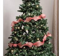 Melody Maison Red Sparkle Ruffle Christmas Tree Ribbon - 270Cm (2.7M / 106.3')