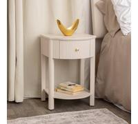 Melody Maison Reeded One Drawer Bedside Table - Willow Taupe Grey Range Melody Maison Taupe