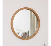 Melody Maison Round Dark Wood Frame Mirror - 55Cm