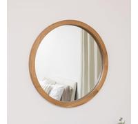 Melody Maison Round Dark Wood Frame Mirror - 55cm