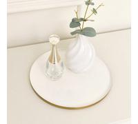 Melody Maison Round Metal Gold & Ivory Tray