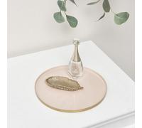 Melody Maison Round Metal Gold & Pink Tray