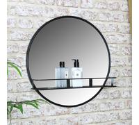 Melody Maison Round Wall Mirror with Shelf 50cm x 50cm