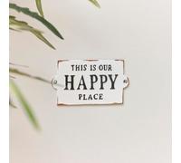 Melody Maison Rustic White Metal 'happy Place' Wall Sign