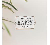Melody Maison Rustic White Metal 'Happy Place' Wall Sign Melody Maison White