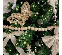 Melody Maison Rustic Wooden Beaded Ball Garland Christmas Decoration - 150Cm (1.5M / 59')