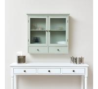 Melody Maison Sage Green Reeded Glass Wall Cabinet With Drawers