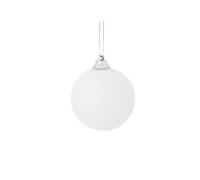 Melody Maison Set Of 10 White Snowball Glitter Baubles Melody Maison White