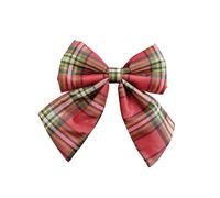 Melody Maison Set Of 2 Green & Red Tartan Decorative Bow - 24cm Melody Maison Red