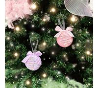 Melody Maison Set Of 2 Pink & Purple Pastel Hanging Macaron Bauble Decorations - 5.5Cm