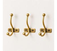 Melody Maison Set Of 3 Antique Gold Metal Single Wall Hooks