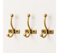 Melody Maison Set of 3 Antique Gold Metal Single Wall Hooks