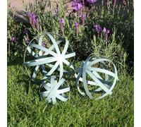 Melody Maison Set Of 3 Antique Sage Green Decorative Garden Spheres