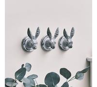 Melody Maison Set Of 3 Antique White Hare Head Coat Hooks