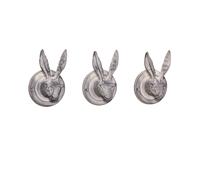 Melody Maison Set Of 3 Grey Hare Head Coat Hooks Melody Maison Grey