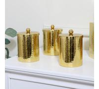 Melody Maison Set Of 3 Hammered Gold Metal Jars