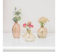 Melody Maison Set Of 3 Neutral Coloured Glass Vases