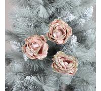 Melody Maison Set Of 3 Pink Velvet Rose Tree Decorations Melody Maison Pink