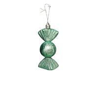 Melody Maison Set Of 3 Sage Green Glitter Sweet Shaped Bauble Decorations - 11cm Melody Maison Green
