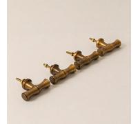 Melody Maison Set Of 4 Antique Brass Bamboo Style T-Bar Drawer Knobs