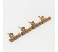 Melody Maison Set Of 4 Antique Brass Bamboo Style T Shape Drawer Knobs