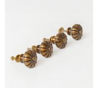 Melody Maison Set Of 4 Antique Brass Round Pumpkin Drawer Knobs